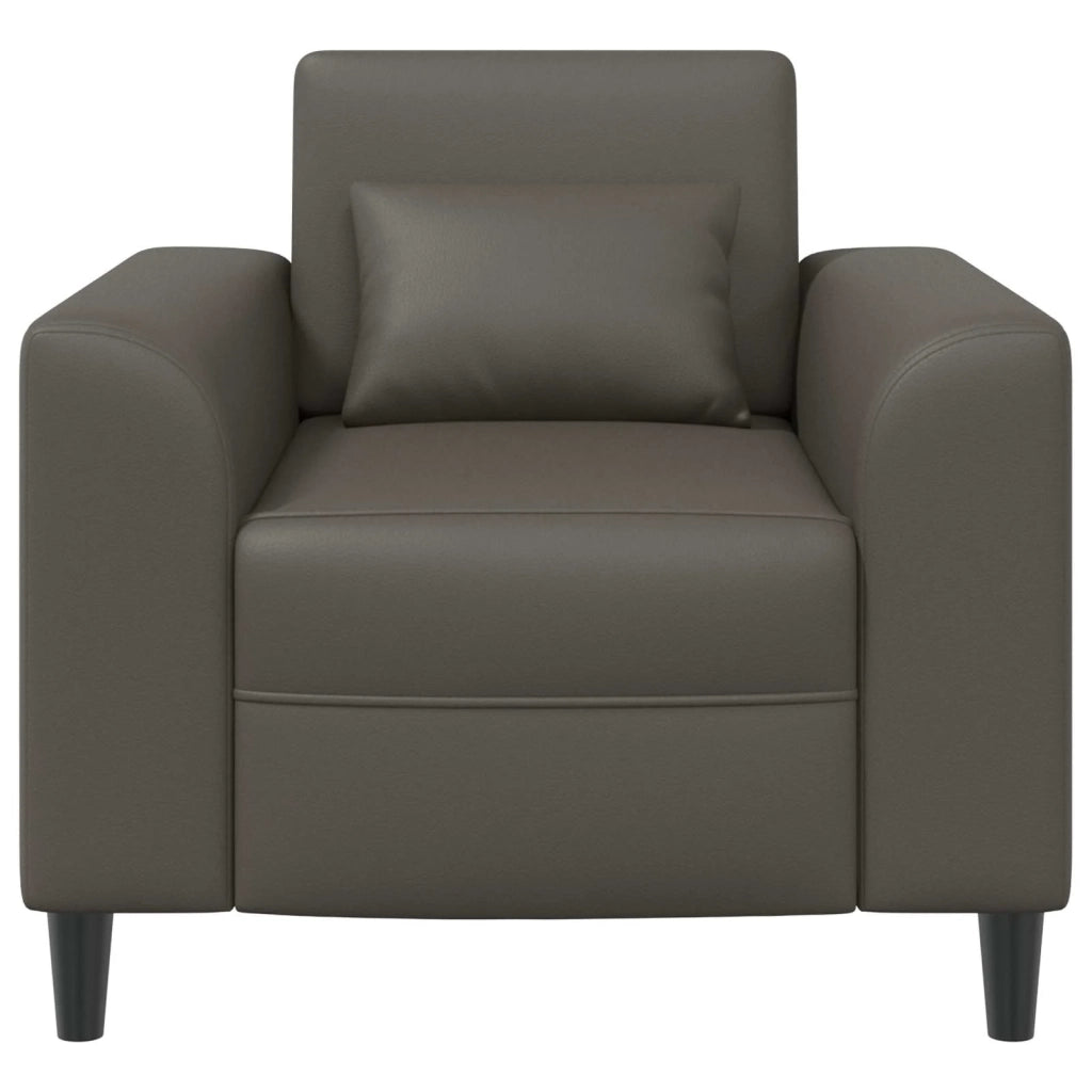 Poltrona-Divano Sedia-Poltroncina Grigio Similpelle
