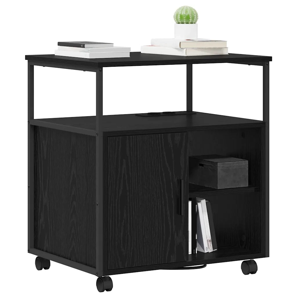 Cabina con Stazione di Ricarica Rovere Nero 61 x 46 x 67 cm 859830
