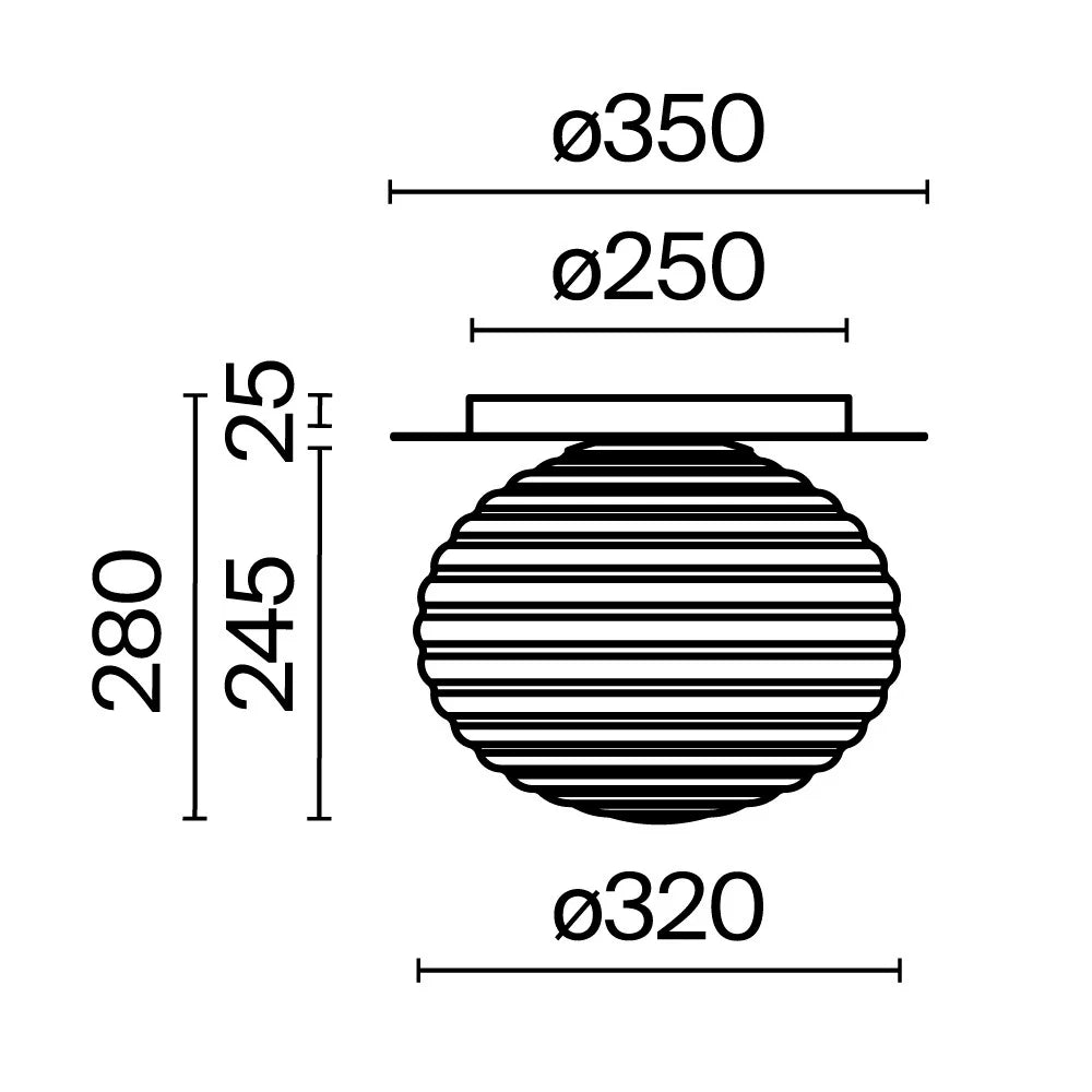 Maytoni Plafoniera Moderna Reels 1 Luce E27 60W Nero Metallo Vetro