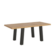 Tavolo fisso 90x200 cm Svalen scortecciato rovere gambe antracite