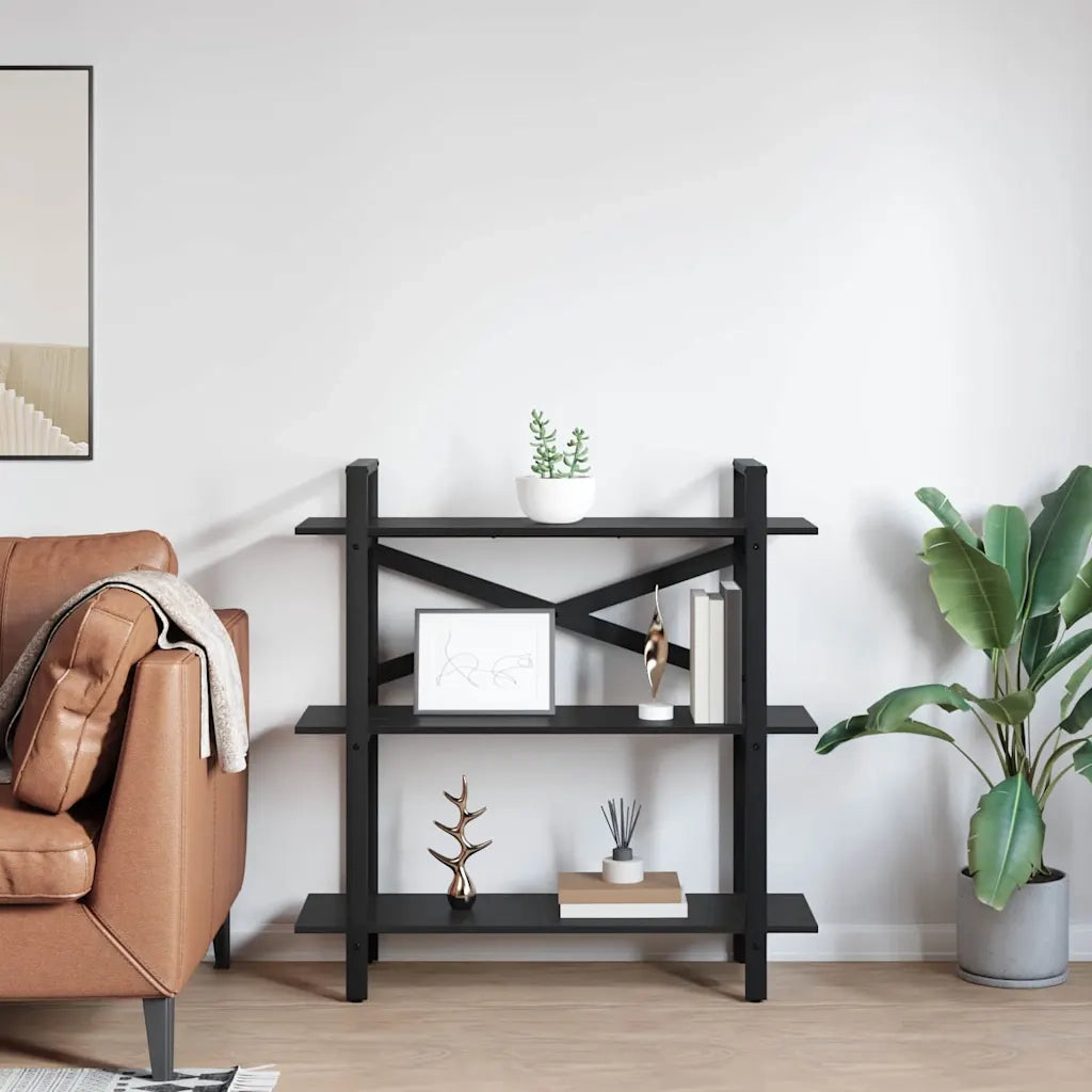 Libreria Rovere Nero 100 x 33,5 x 102 cm Legno multistrato 883946
