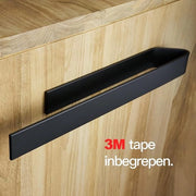 Maniglione per asciugamani senza perforazione | Maniglione per asciugamani per incollaggio per bagno e cucina | Anello per asciugamani | Supporto autoadesivo per asciugamani (40 cm, nero)