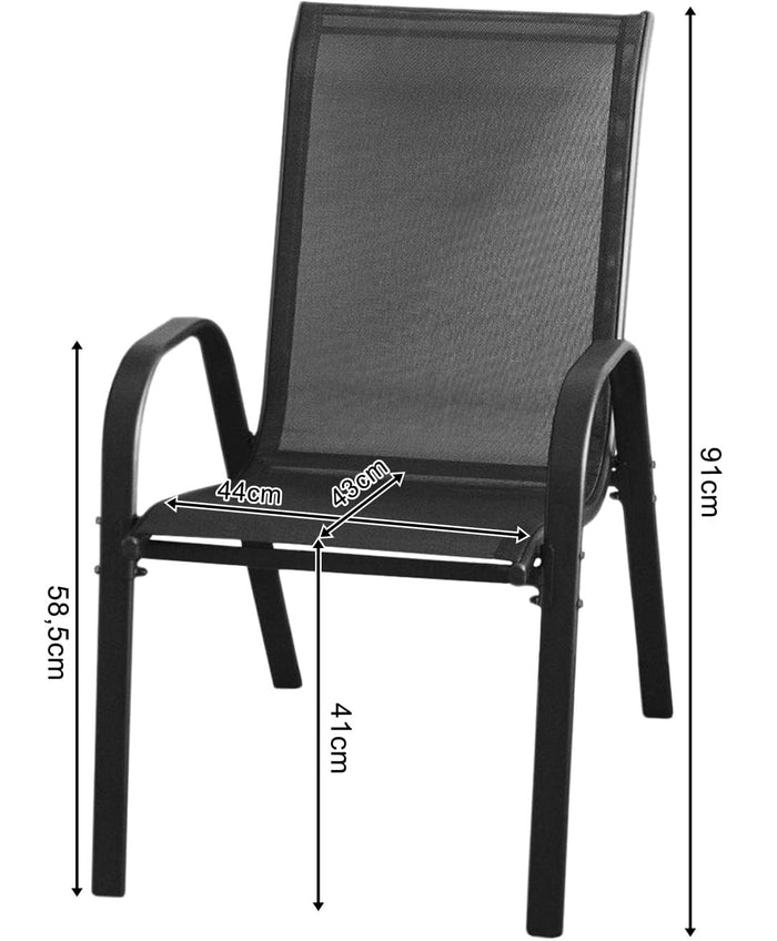 VALORA SOFIA Sedia da giardino moderna - Nero x 2