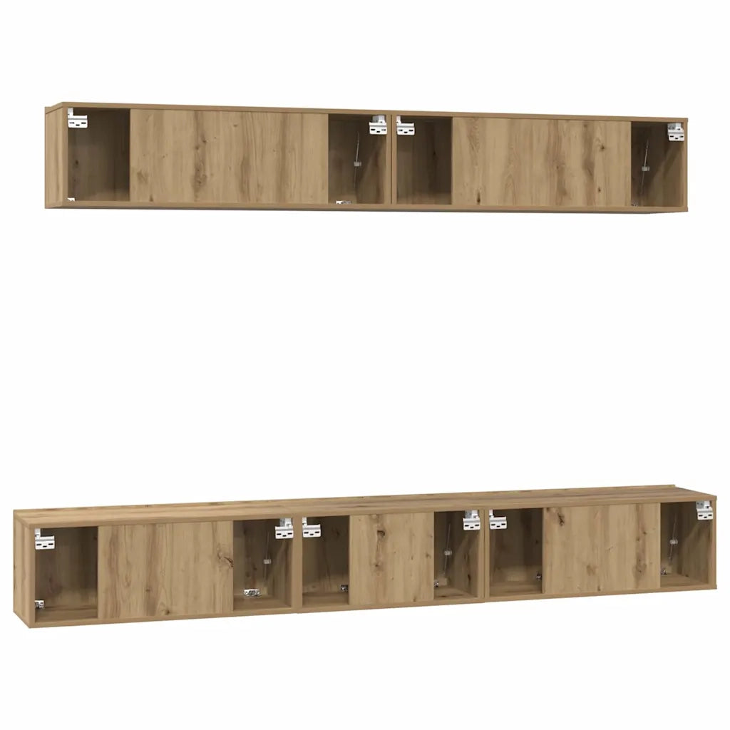 Set mobile TV 5 pcs Rovere artigianale Legno multistrato 3393386
