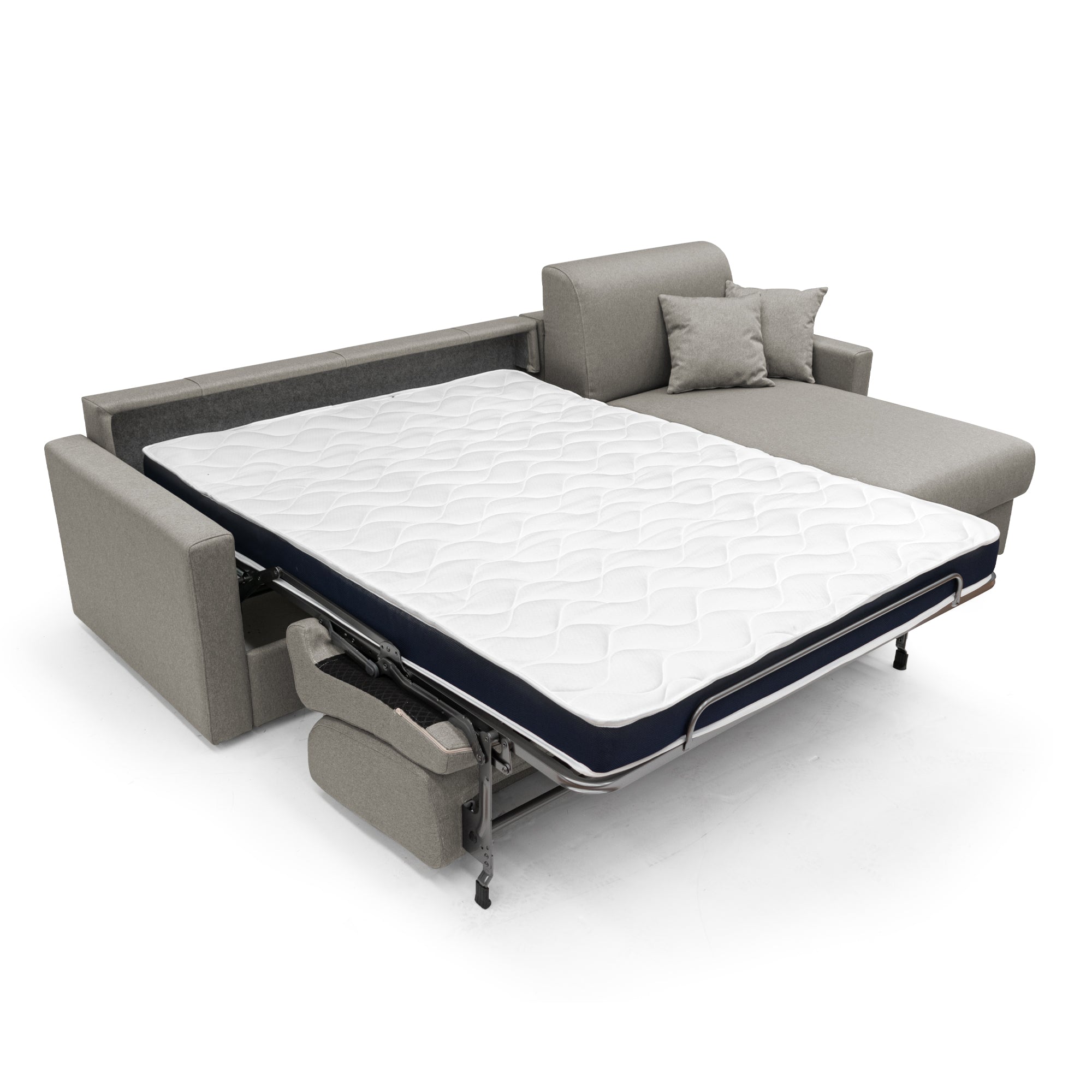 Chris Divano letto angolare 5 posti in tessuto impermeabile T13 268 cm Destro (mat 140x197) tortora