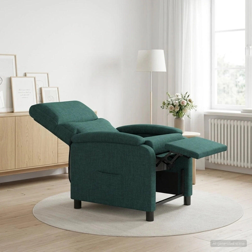 Divano Sedia-Poltrona reclinabile Verde Scuro Tessuto 609968