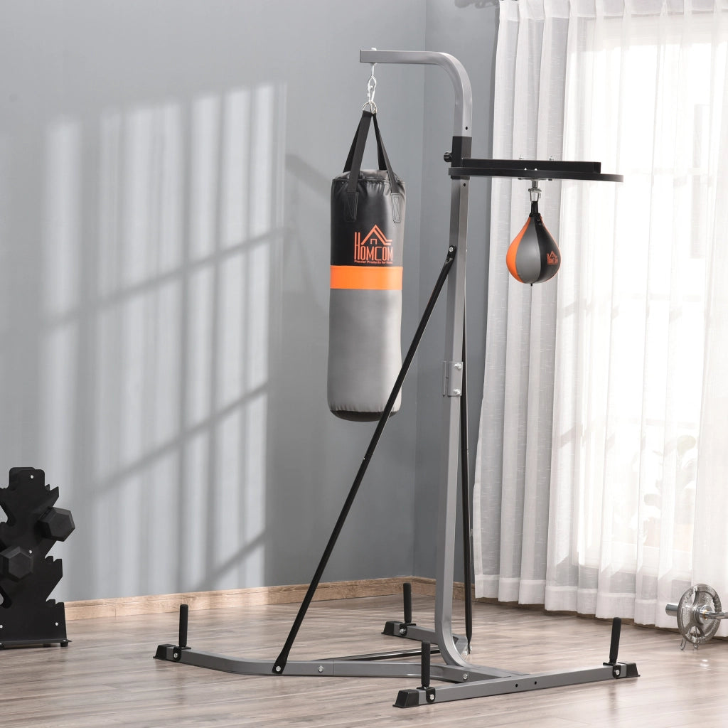 Supporto per Sacco da Boxe con Piedi ¨C zephmum ¨C Nero, Acciaio, con Sacco di Velocit¨¤