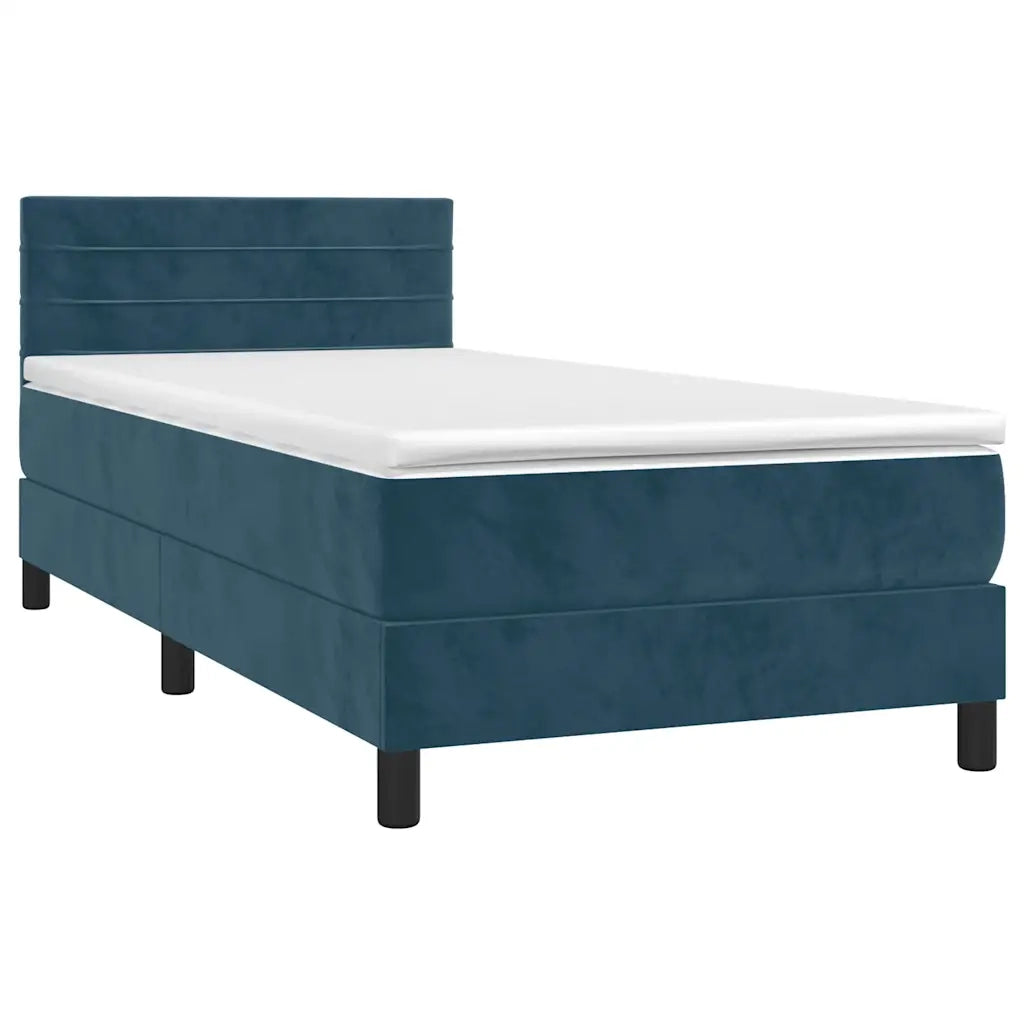 Giroletto a Molle con Materasso Blu Scuro 90x190 cm in Vellutocod mxl 99664