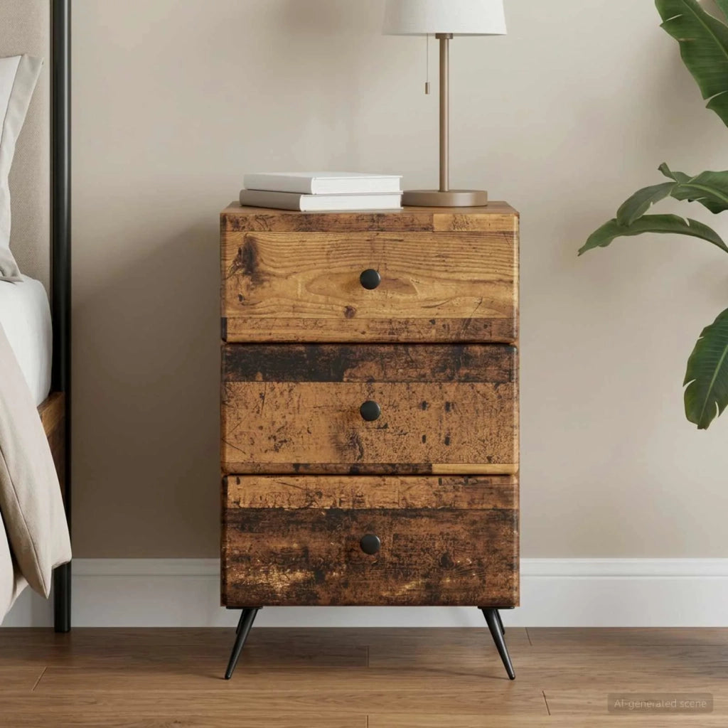 Armadio da Notte con cassetto Legno antico 43 x 41 x 66,5 cm 895483
