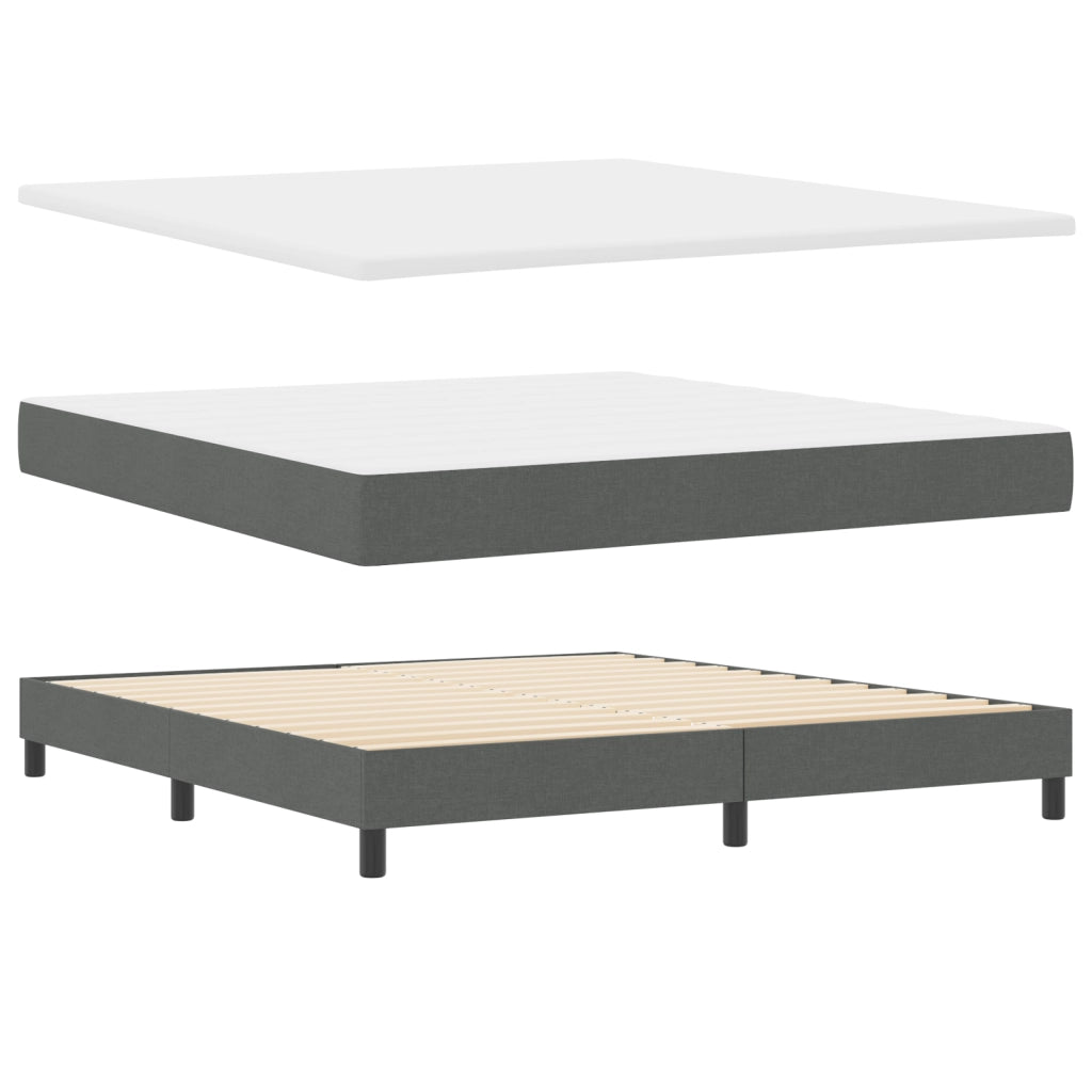 Letto a box spring  con materasso grigio scuro 180x200 cm in tessuto