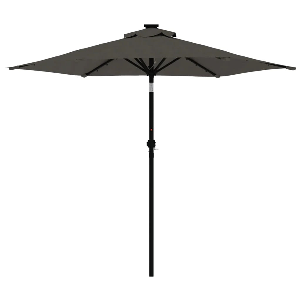 Ombrellone da giardino inclinabile con manovella 225 x 225 x 212 cm atmosfera accogliente poliestere antracite 02_0056370