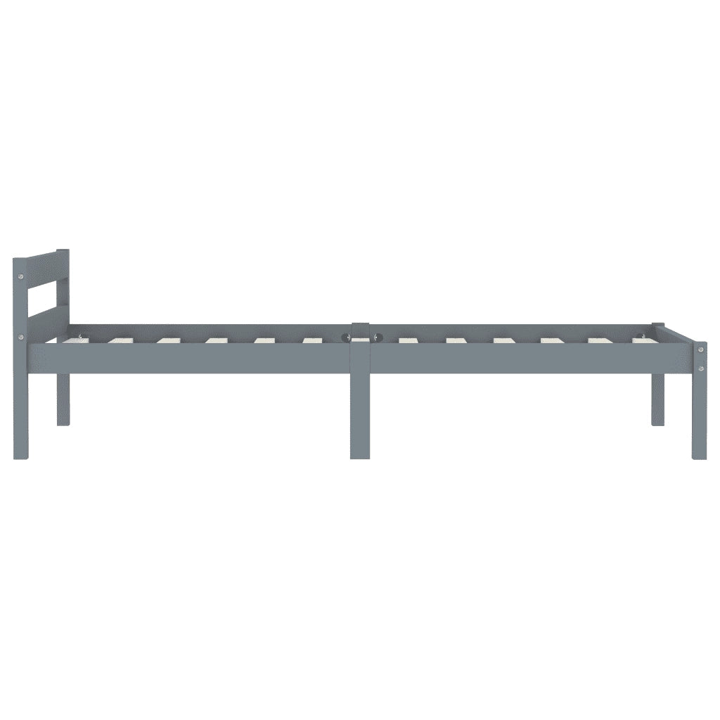 Giroletto senza Materasso Grigio 90x200 cm in Legno di Pino 283196