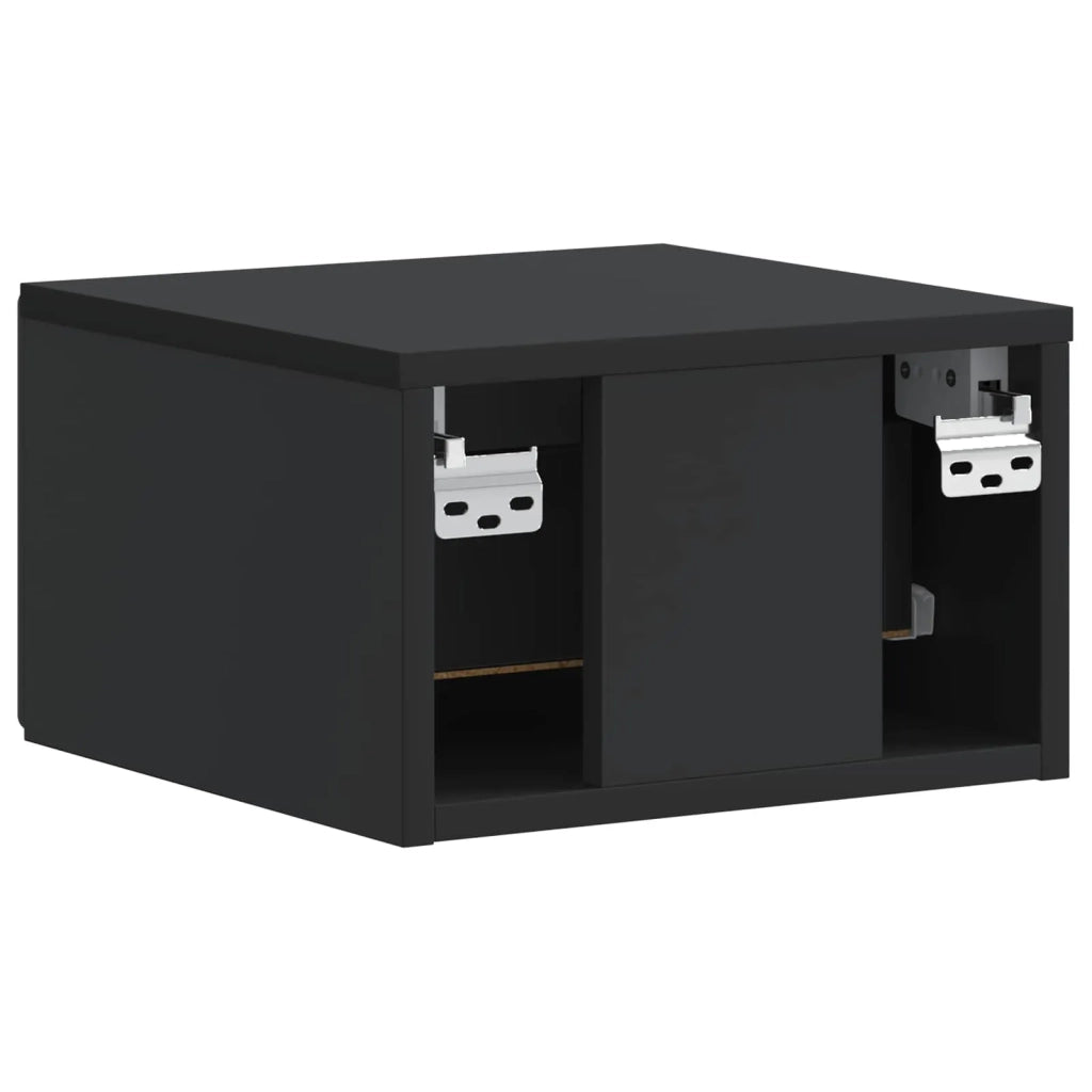 Mobiletto da notte a muro 2 pcs Nero 34,5 x 33 x 20 cm
