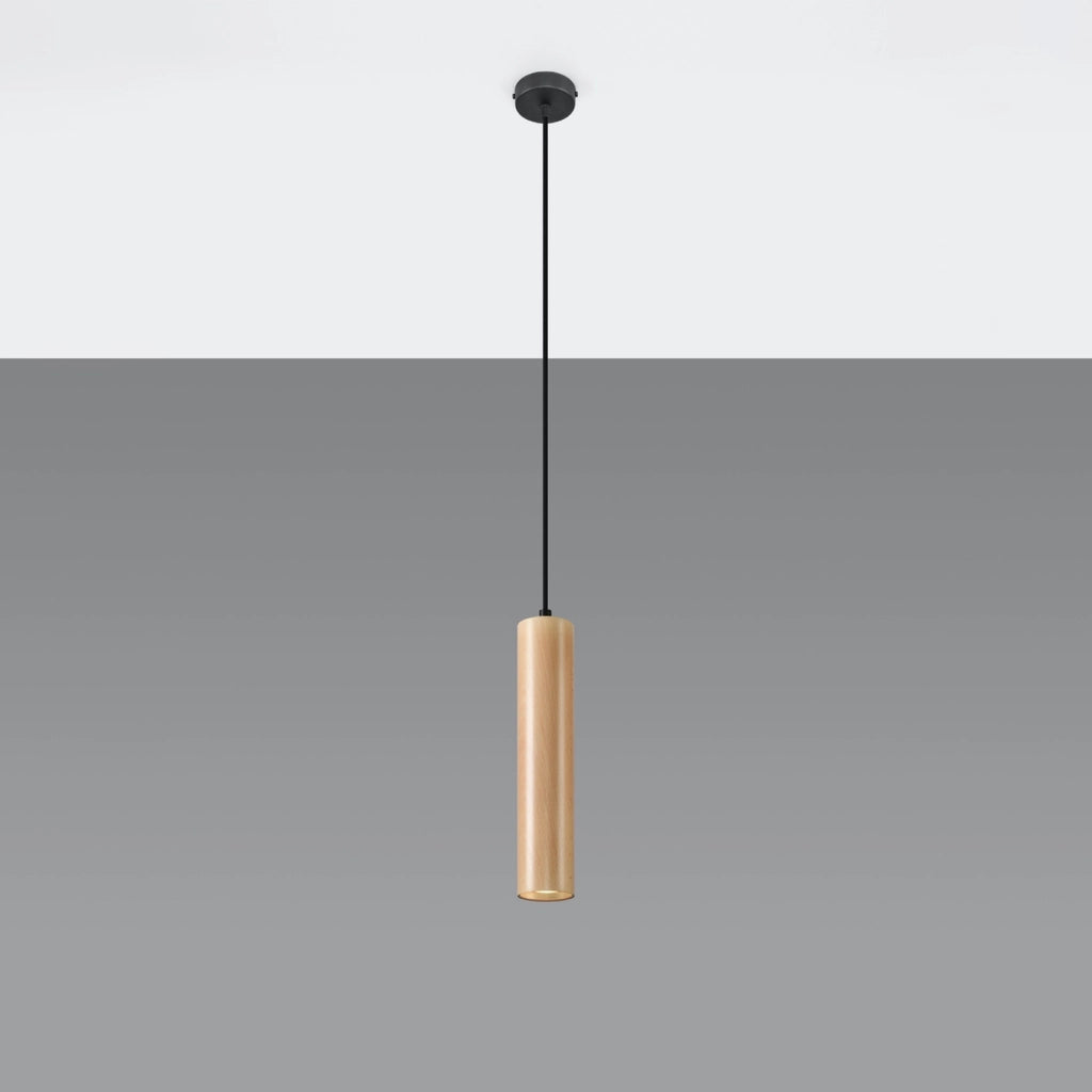 Lampada a sospensione CASANO 1 Pure Lume nero/legno GU10