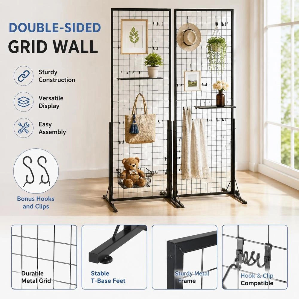 2 X 5.6 Grid Wall Panels Tower 2 Packs Wire Mesh Wall Presentation Stands