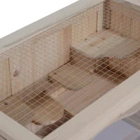 Pawhut Gabbia per Criceti e Piccoli Roditori in Legno di Abete 60x35x42cm