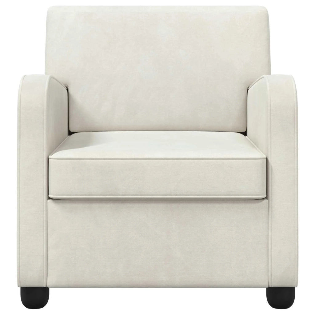Poltrona-Poltroncina-Divano Sedia Crema Velluto 936256