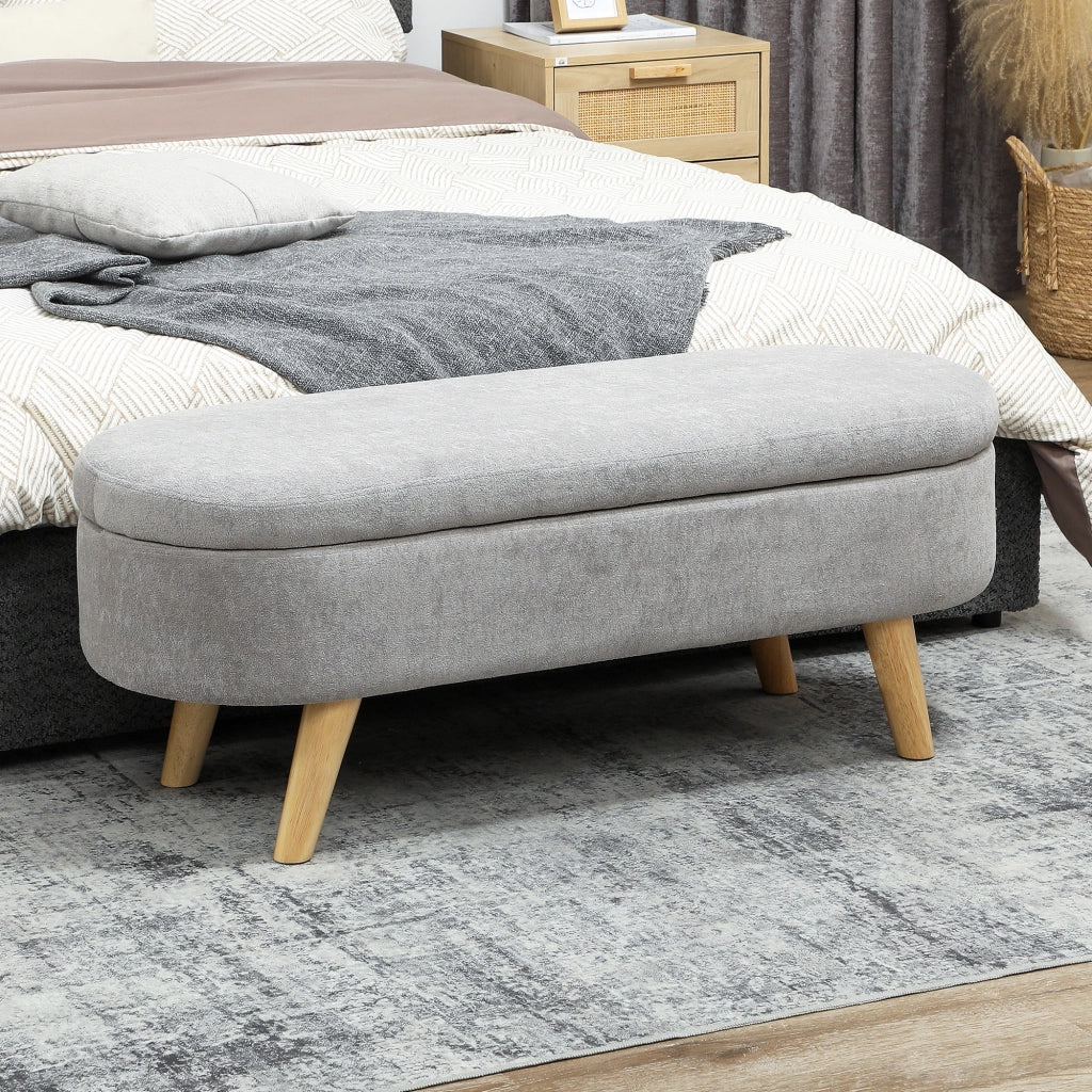 Pouf con contenitore ¨C zephmum ¨C grigio chiaro 110x40x43 cm