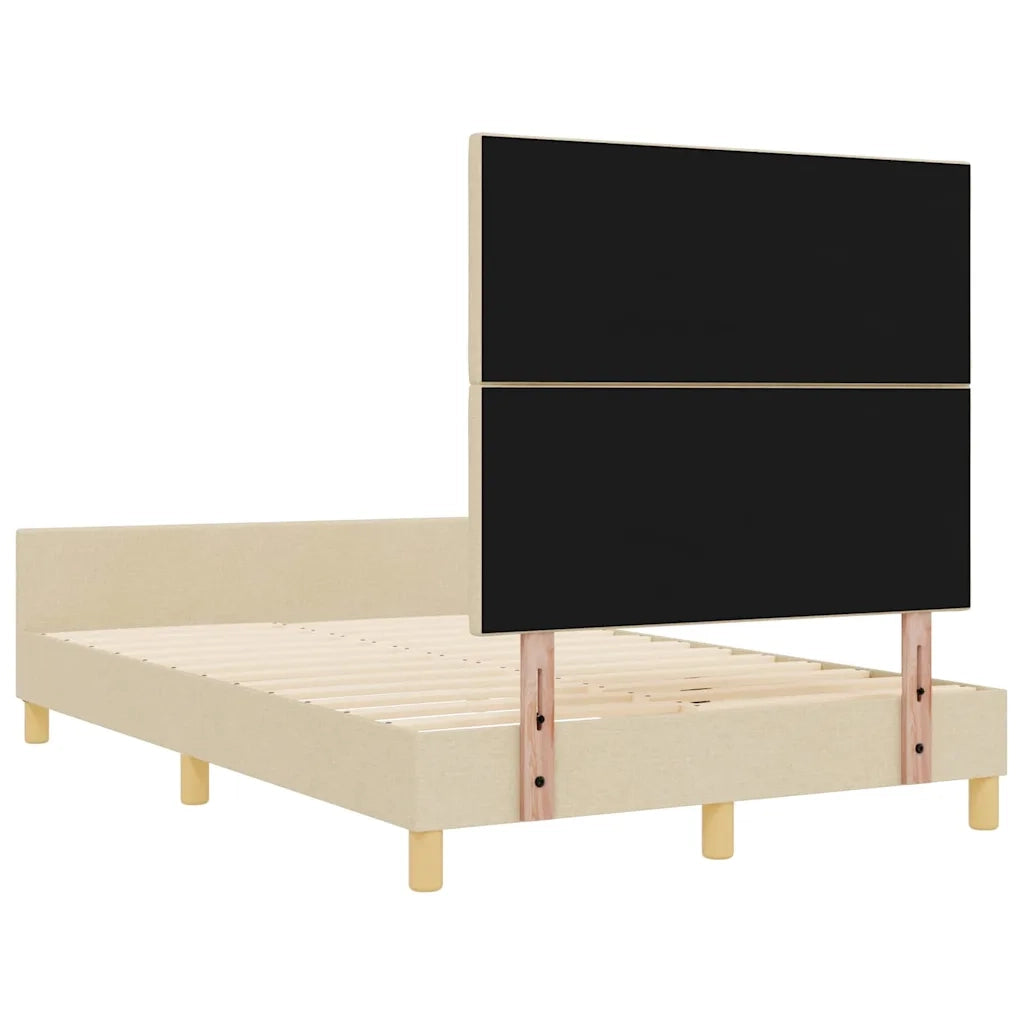 Struttura del letto con testiera Crema 120 x 190 cm Tessuto 3344793