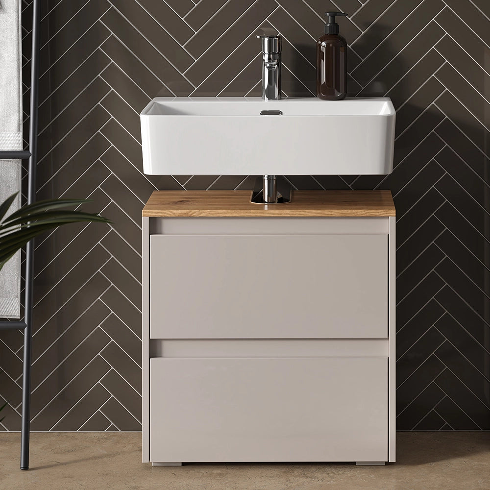 Vicco Mobile sottolavabo per bagno Cashmere/Artigianale 60.1 x 62 cm con 2 cassetti