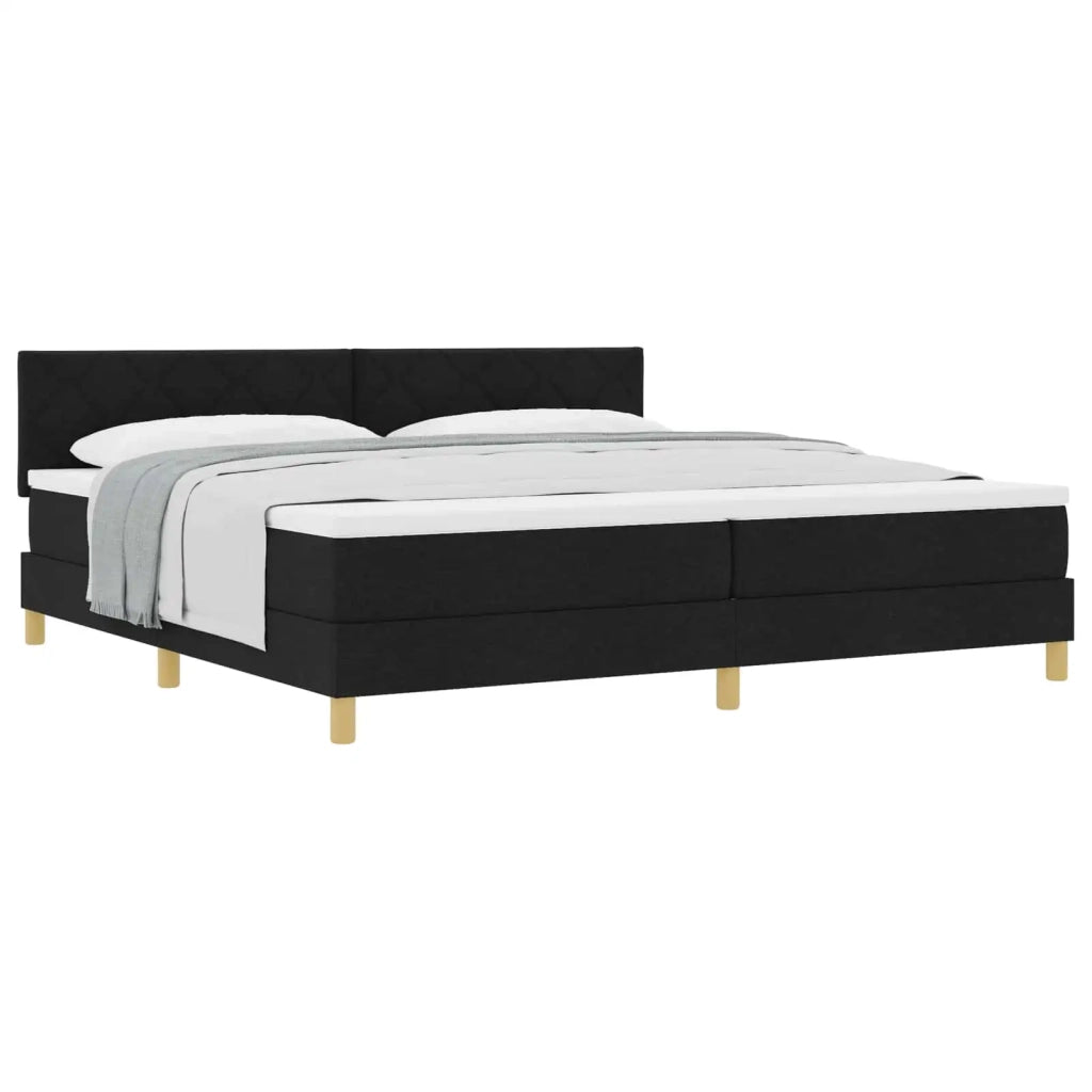 Letto a molle con cuscino Nero 200 x 200 cm Tessuto 3339023