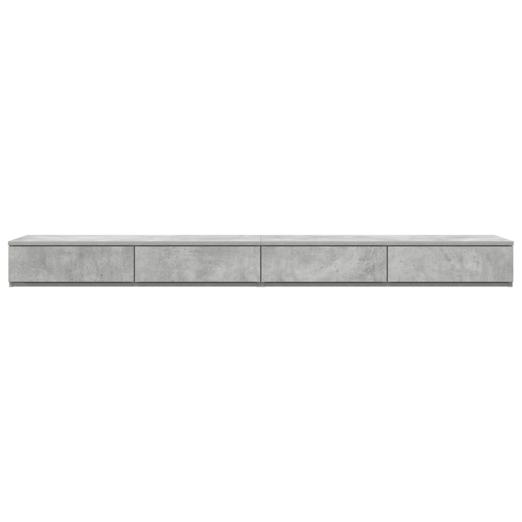 Cassetti per Letto Grigio Cemento 180x36,5x16,5 cm Legno Ingegnerizzato