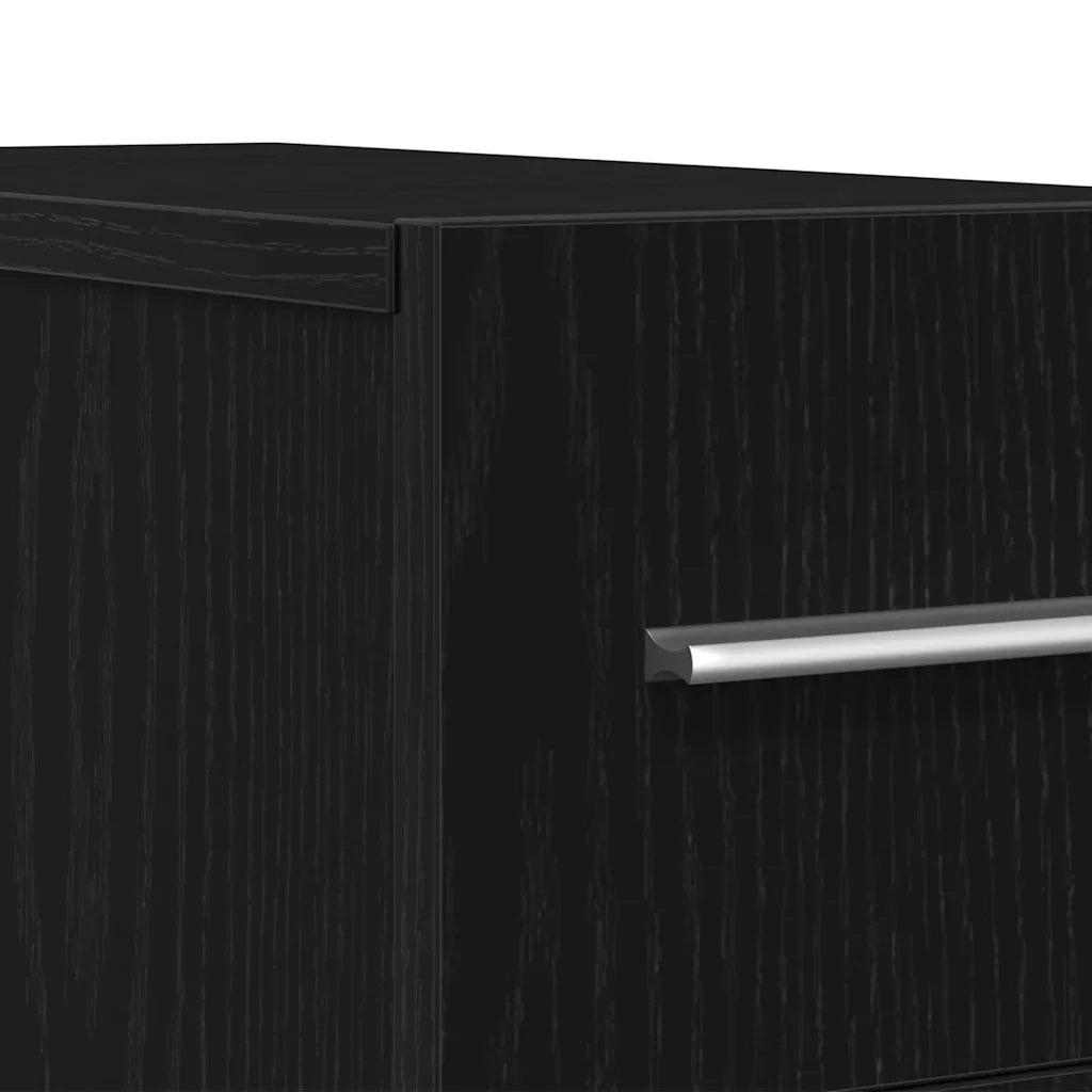 Mobiletto da farmacia rettangolare moderno 20 x 45 x 60 cm con 3 cassetti in legno composito di rovere nero 02_0051905