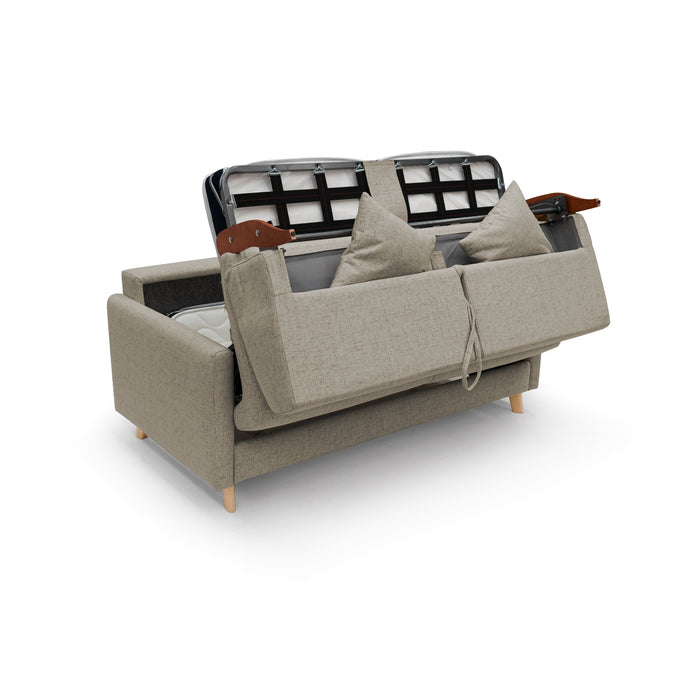 Edgar Divano letto matrimoniale in tessuto felis impermeabile T03 160 cm (mat. 120x197) marrone