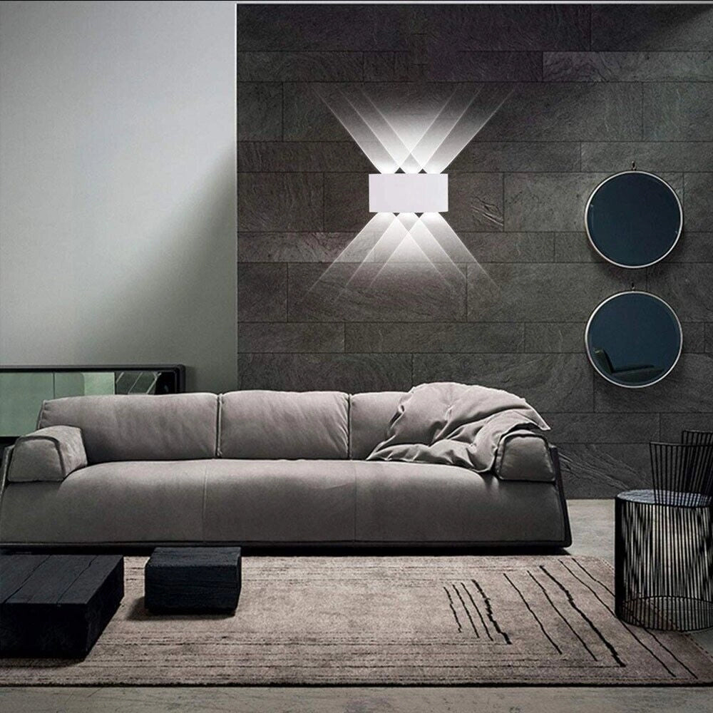 APPLIQUE PLAFONIERA LED 12W FARO FARETTO LAMPADA DA PARETE MURO DOPPIA LUCE 6500K