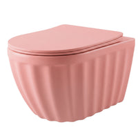 Set: Wc Sospeso + Lavabo Da Appoggio Rea Duo Sweet Pink Matt
