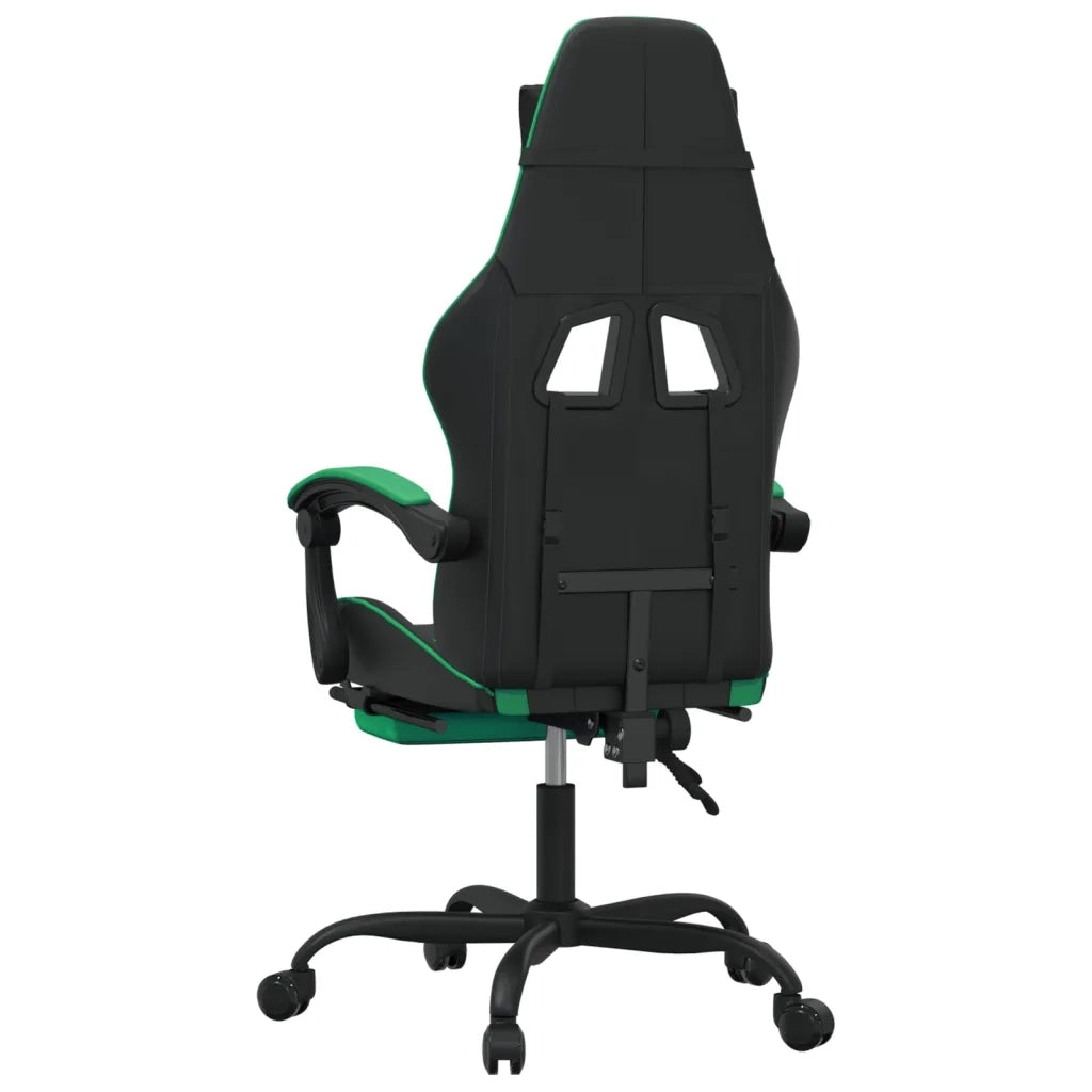 Sedia da Gaming con Poggiapiedi Nero e Verde in Similpelle 3143905