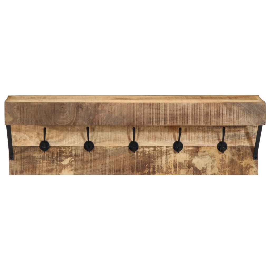Appendino  con mensola da muro in legno di mango massello e metallo