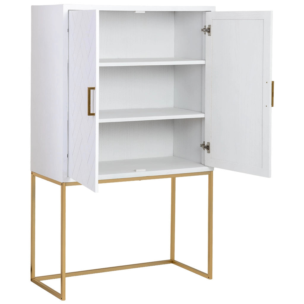 Armadio 2 ante in legno e metallo 100x40x160h cm
