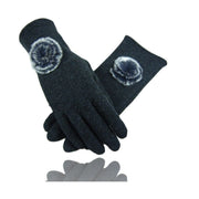 Trade Shop - Guanti Tessuto Grigio Scuro Cotone Pon Pon Guanto Taglia 8 Gloves Fodera Pile -