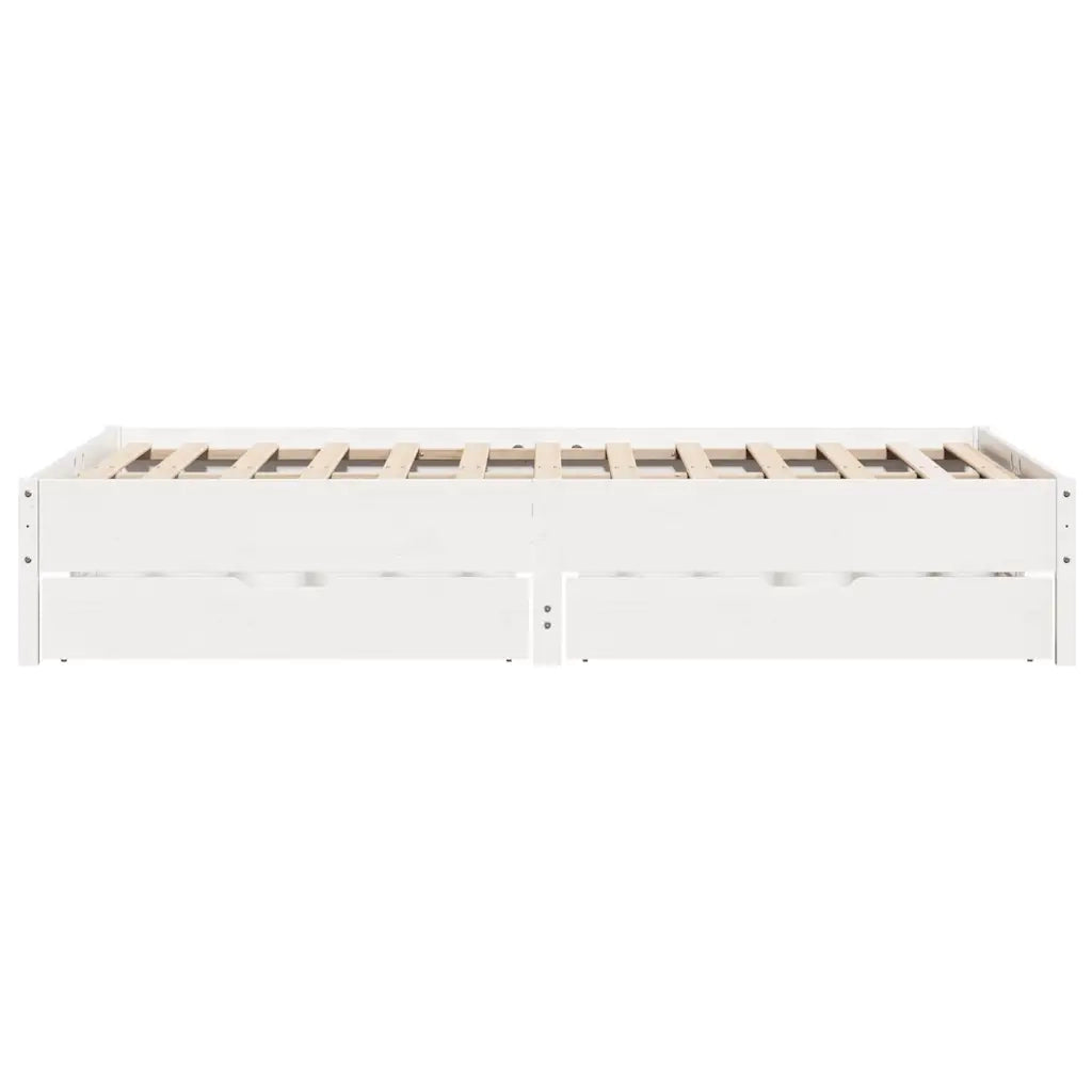Letto senza Materasso-Struttura Letto Bianco 140x190 cm Legno Massello di Pino 567688