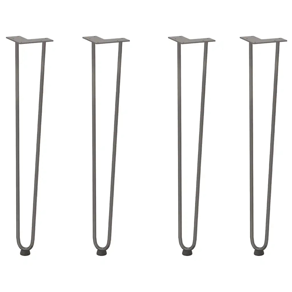 Gambe a forcina per tavoli consolle 4 pz in acciaio naturale 72 cm in acciaio massiccio 4012427