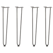 Gambe a forcina per tavoli consolle 4 pz in acciaio naturale 72 cm in acciaio massiccio 4012427