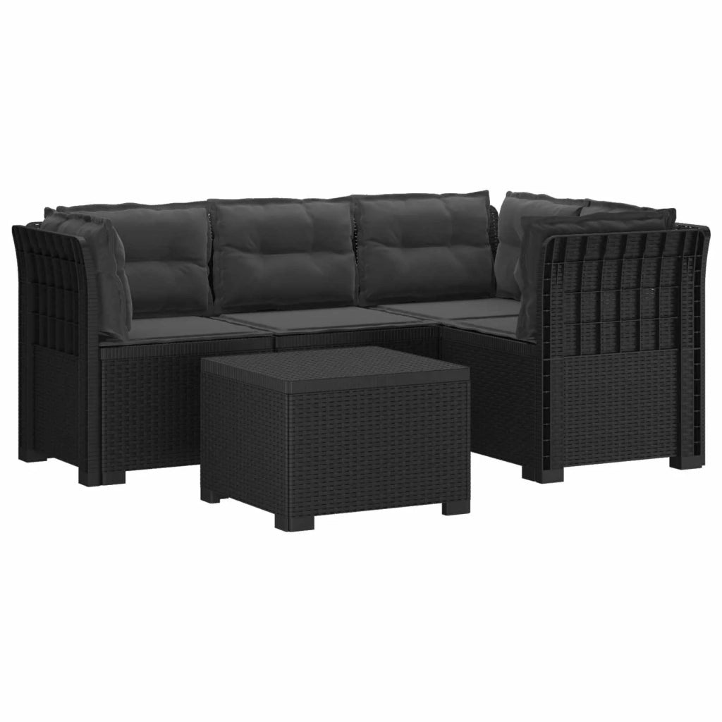 Divano da giardino 4 posti con cuscini aspetto rattan PP 3444015