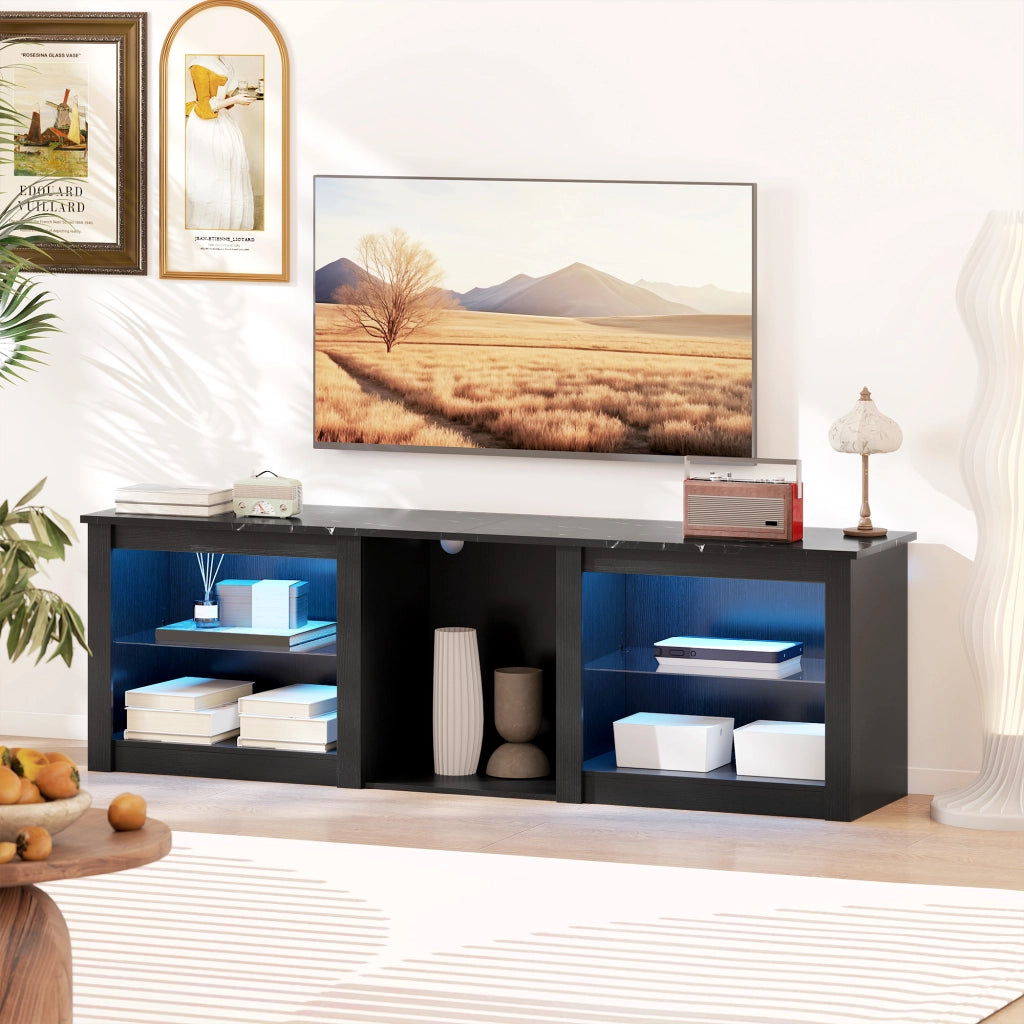Mobile TV con illuminazione LED ¨C zephmum ¨C Nero 160x40x40 cm
