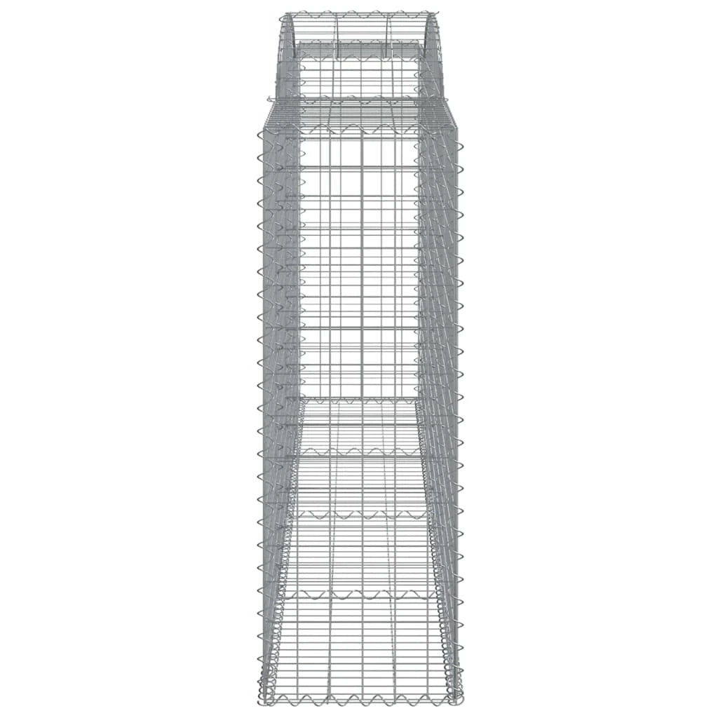 Set di 8 gabbioni ad arco per recinzioni a gabbia e muri di contenimento 300 x 50 x 140/160 cm ferro zincato argento 02_0041196