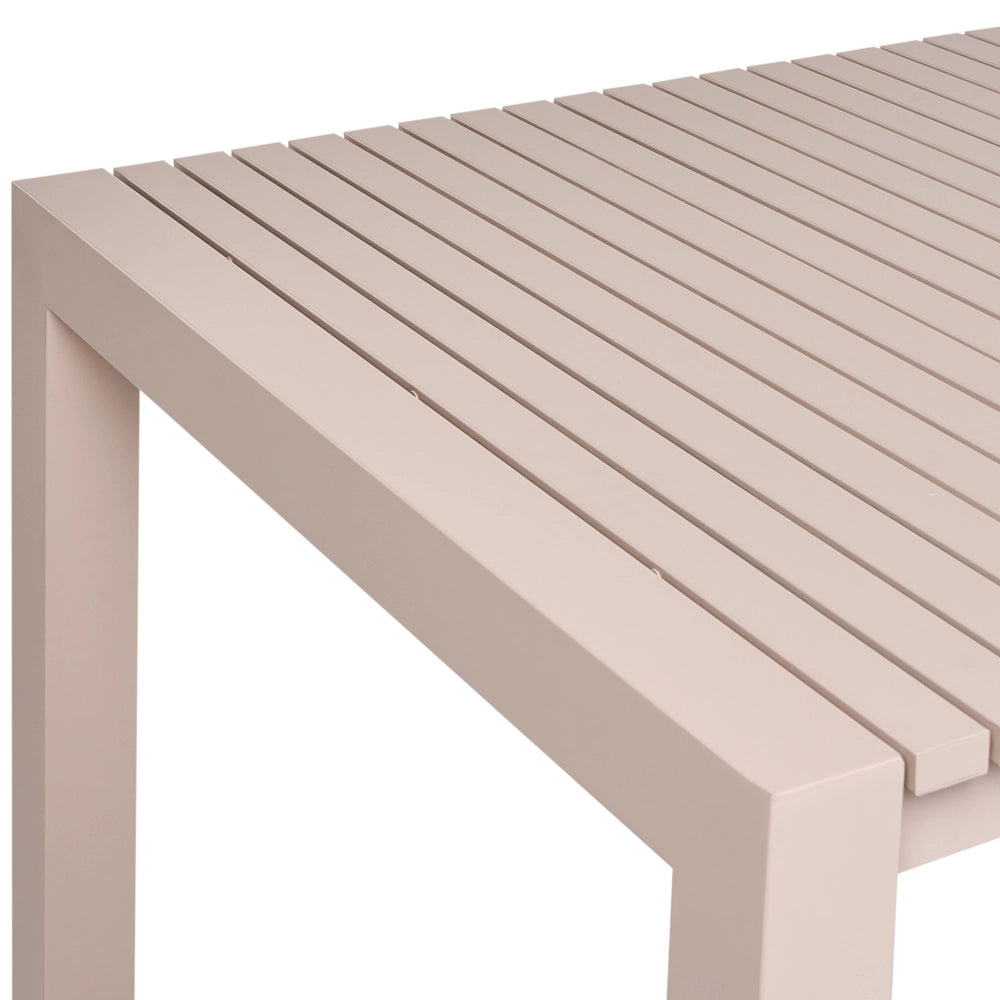 Tavolo da giardino allungabile 160/220 x 90 cm in alluminio color sabbia beige arredo da esterno verniciato a polvere