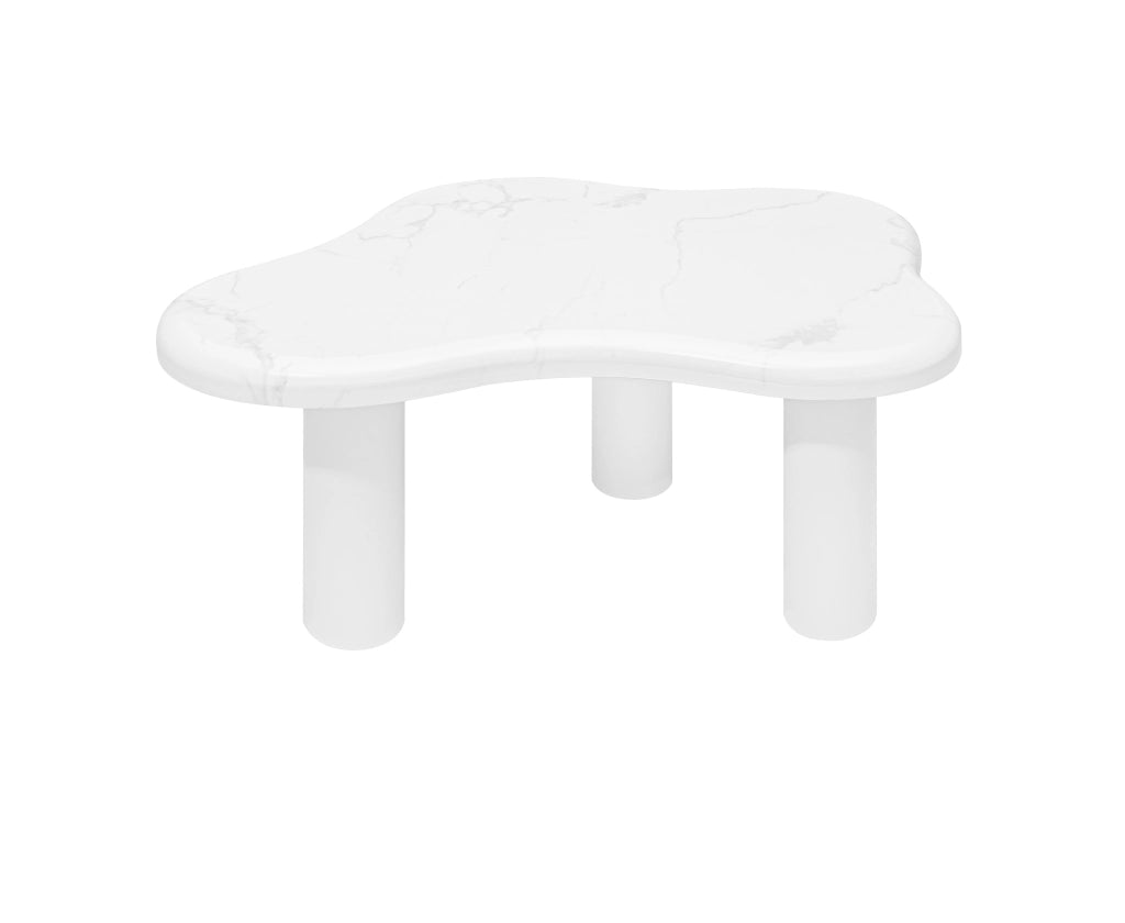 TAVOLINO DA SALOTTO Effetto Marmo 102,5x72,7x19,5 cm Bianco