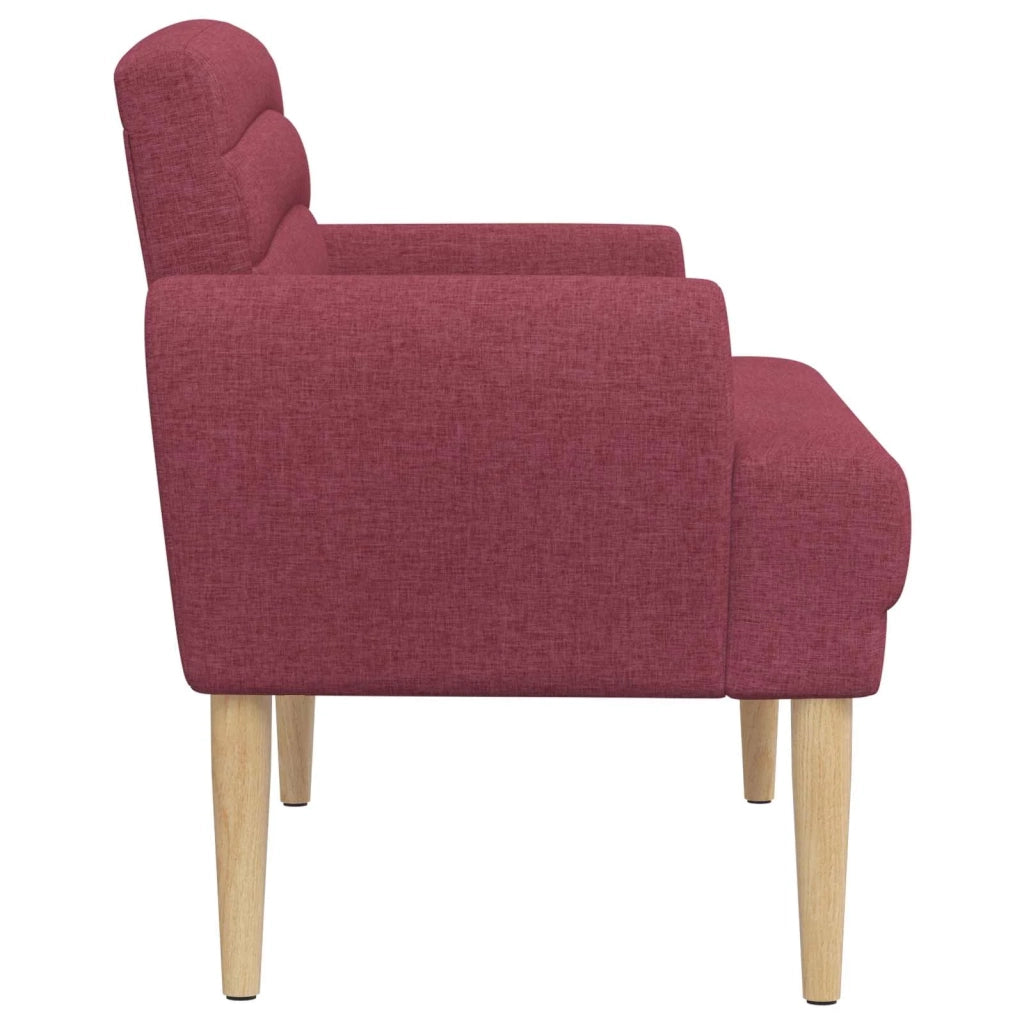 Loveseat con bottoni imbottiti Rosso Vino 116 x 67 x 80 cm 42041778