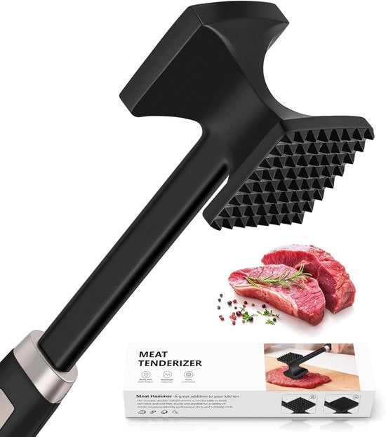 Spatola per carne con manico antiscivolo - doppia e antiaderente - nero
