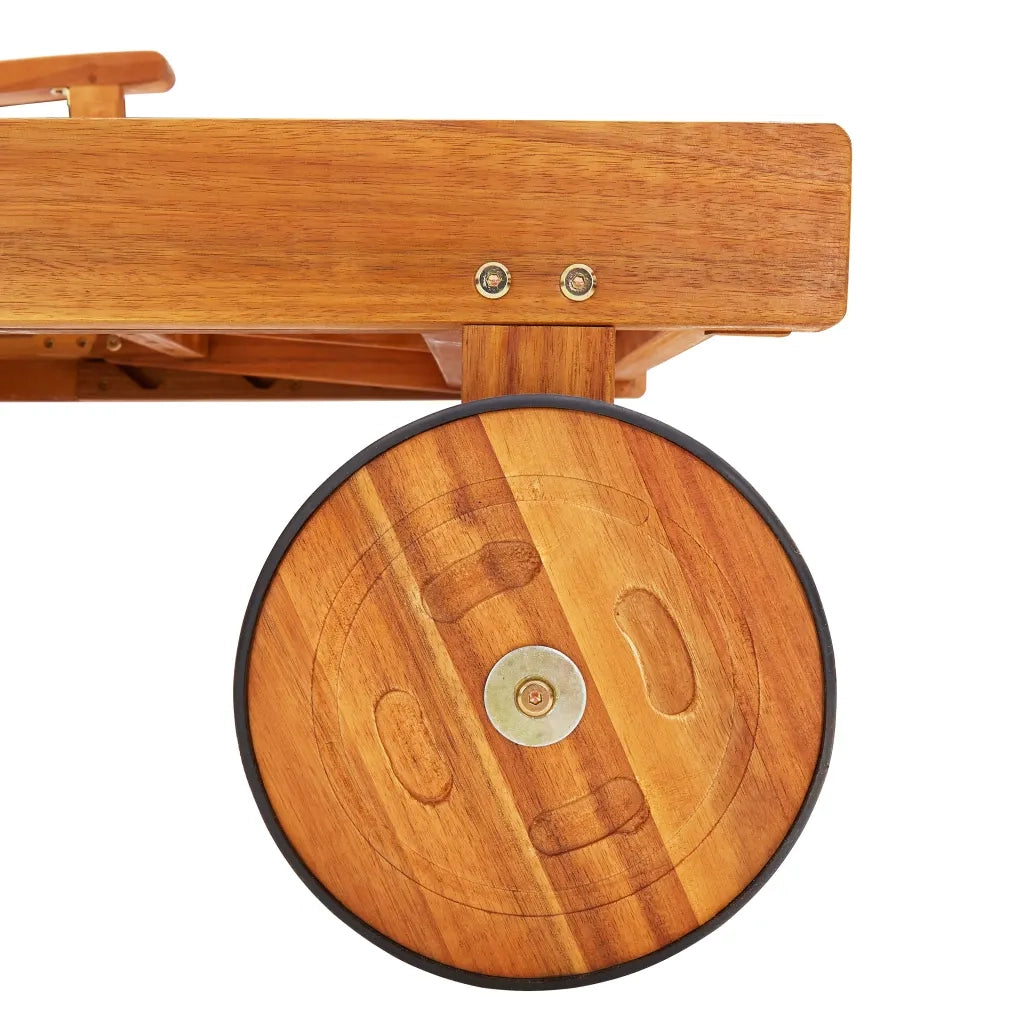 Lettino Prendisole 2pz con Tavolo e Cuscini Massello d'Acacia 3077350