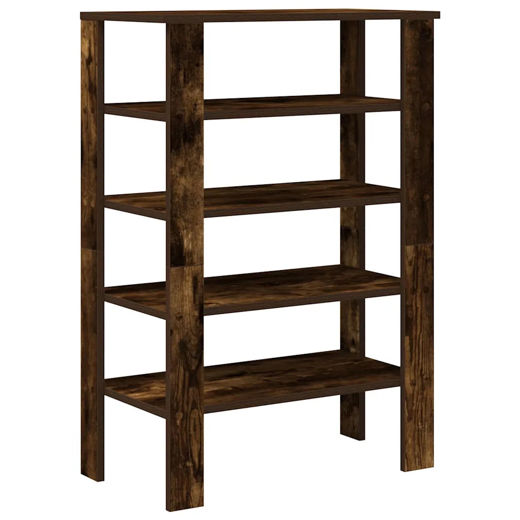 Scarpiera-Scaffale per scarpe Rovere Fumo 61x32x87,5 cm in Legno Multistrato