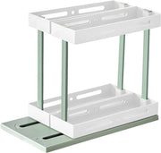 Kruidenrek Uittrekbare - Kastrek Rotativo - Organizzazione Cucina - Scivoli Antislip - 29,5x16x20 cm - Verde