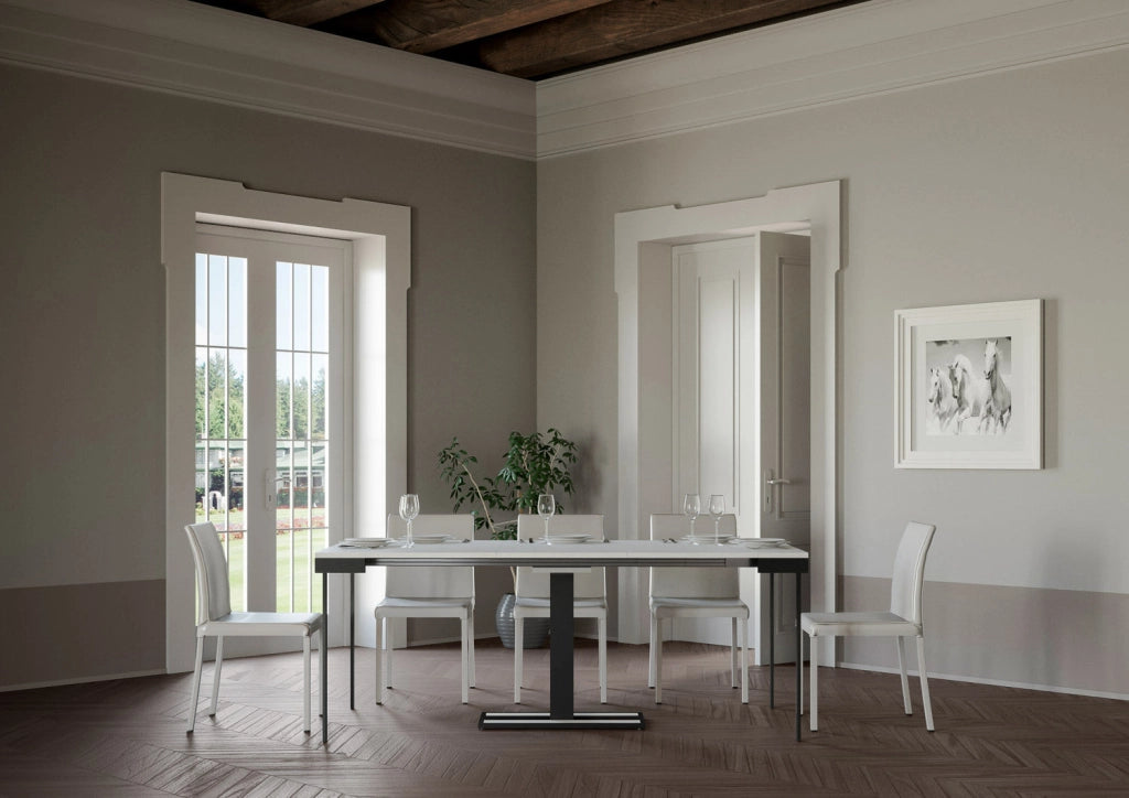 Consolle Allungabile 90-196x40x77 cm in Nobilitato Bianco