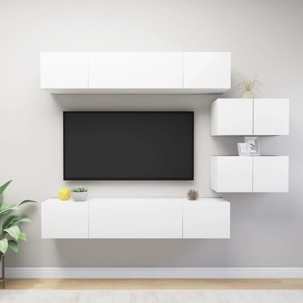 Set Mobile TV 6 pz Bianco in Truciolato cod mxl 14688