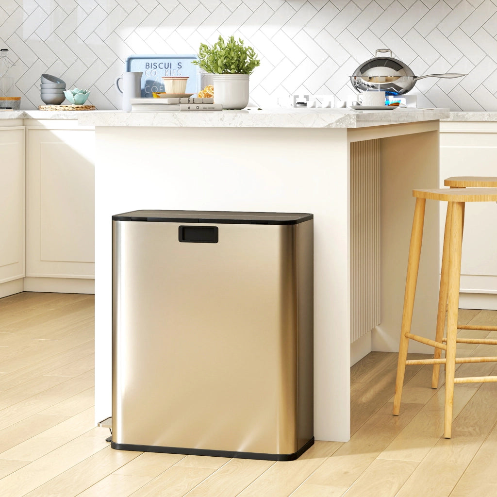 Bidone per rifiuti 2 x 28L ¨C zephmum ¨C Acciaio inossidabile